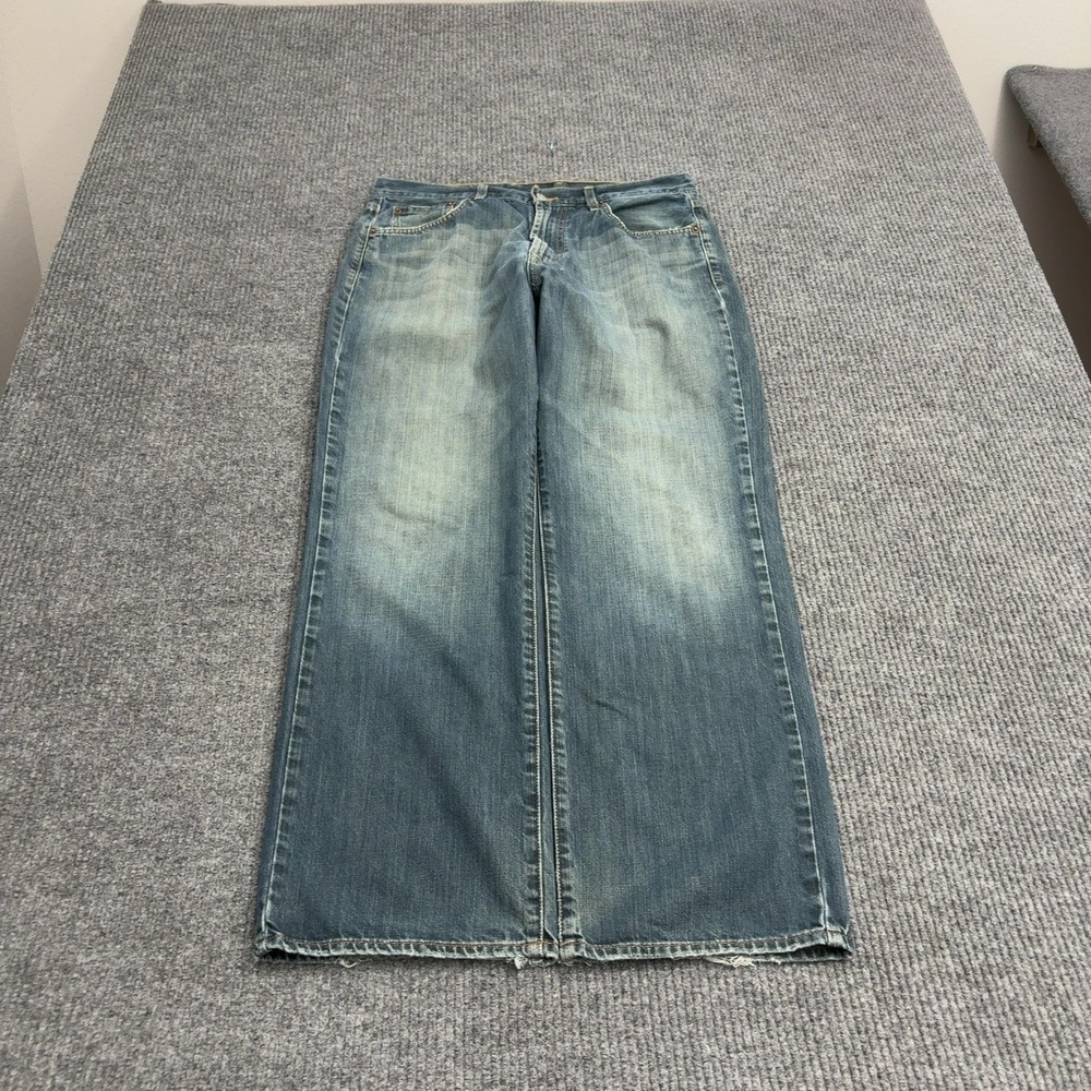 Lucky Brand Jeans Mens 32 Blue Cotton 181 Bootcut Faded Distressed Y2K Casual
